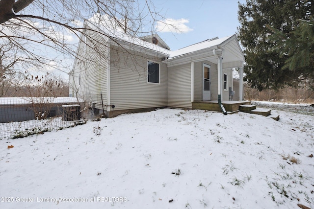 view of snowy exterior