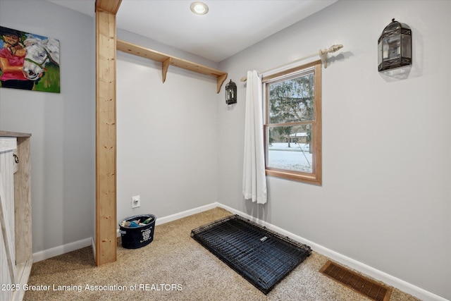 interior space featuring carpet flooring