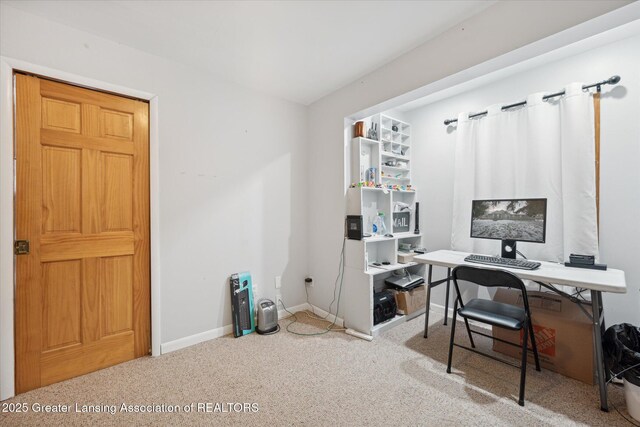 view of carpeted office