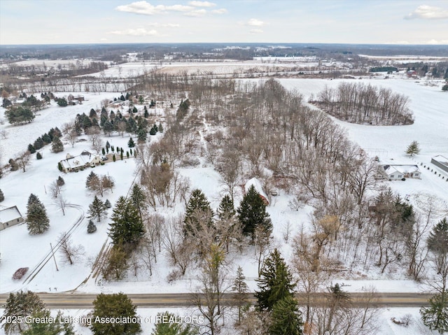 view of snowy aerial view