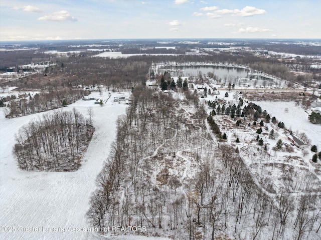 view of snowy aerial view