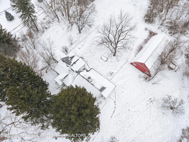 view of snowy aerial view