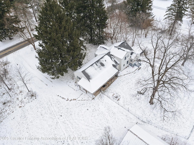 view of snowy aerial view