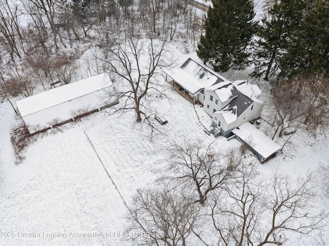 view of snowy aerial view