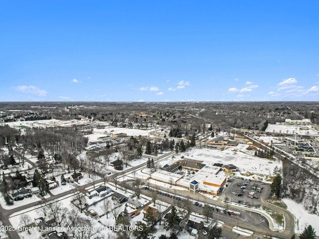 view of snowy aerial view