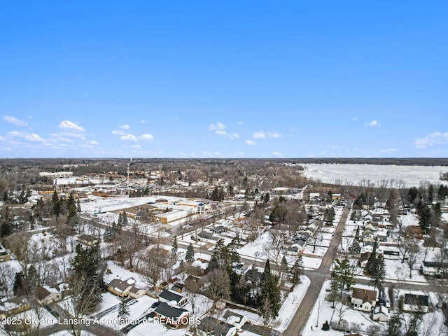 view of snowy aerial view