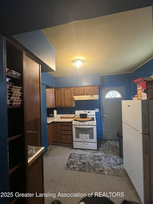 kitchen with white appliances