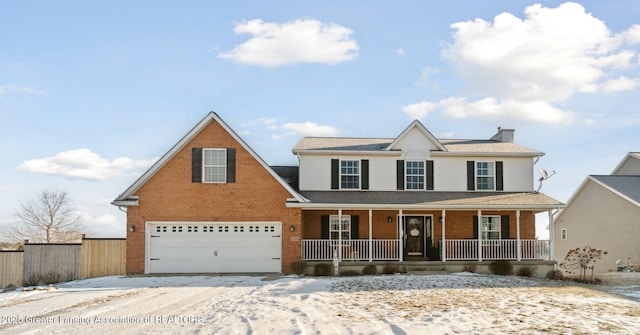 view of front of property featuring covered porch