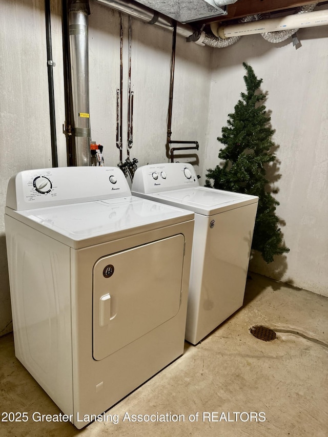 laundry area featuring independent washer and dryer