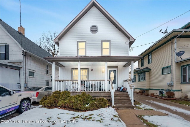 view of front of house with covered porch