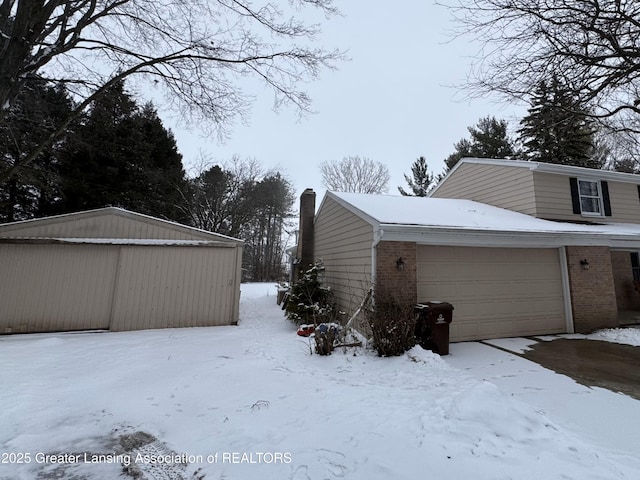 view of snow covered exterior