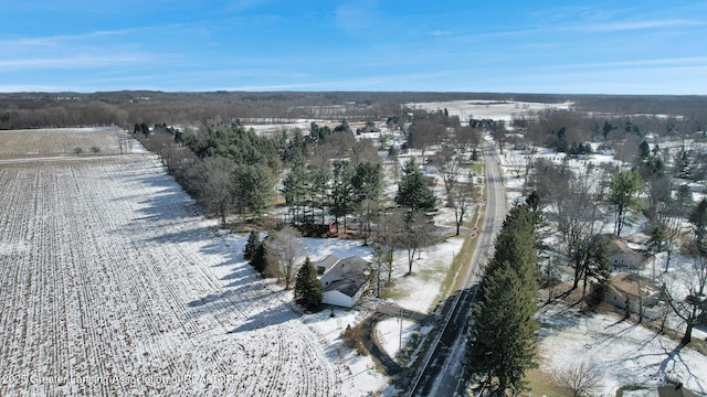 view of snowy aerial view