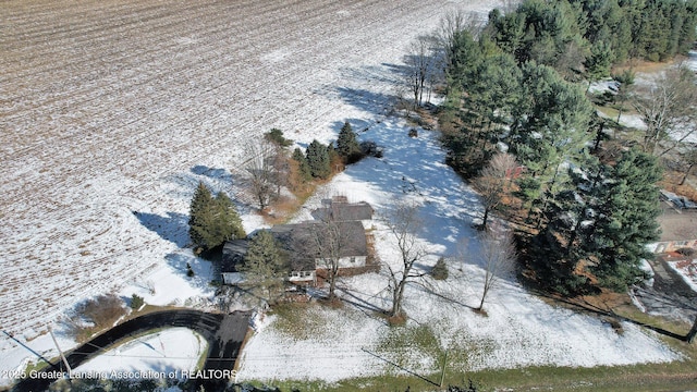 view of snowy aerial view