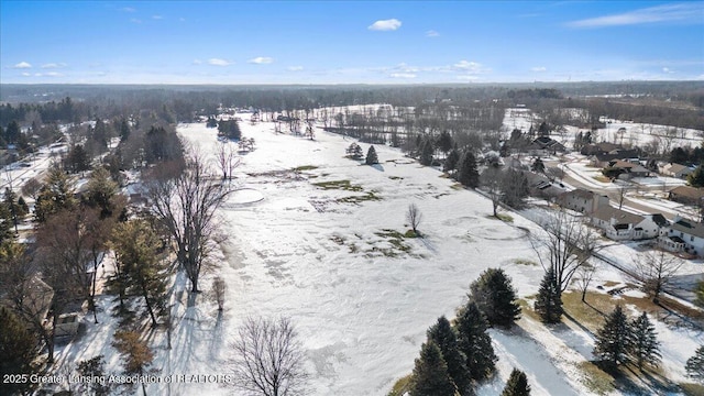 view of snowy aerial view