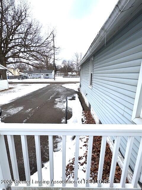 view of snowy exterior