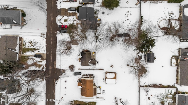 view of snowy aerial view