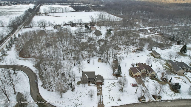 view of snowy aerial view