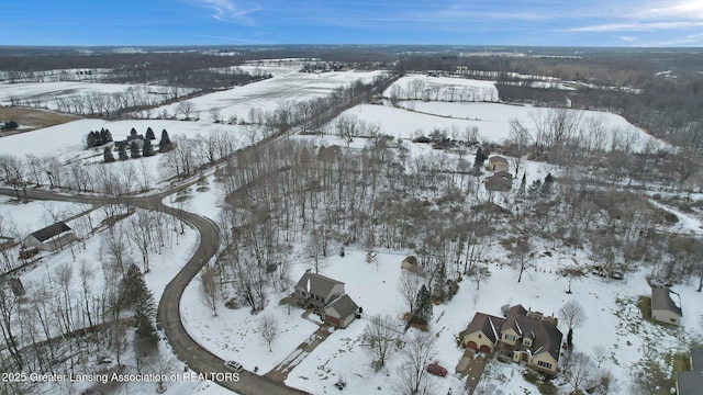 view of snowy aerial view