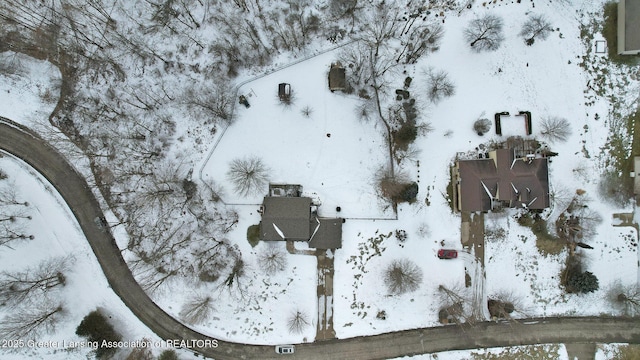 view of snowy aerial view