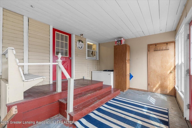 interior space featuring covered porch