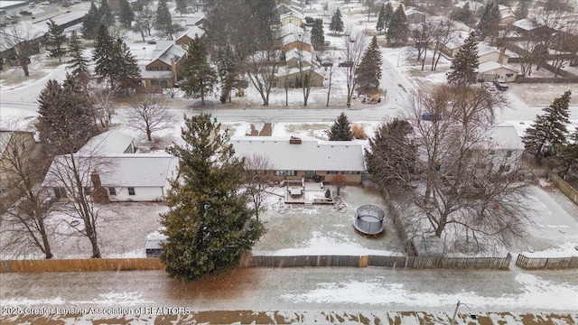 view of snowy aerial view