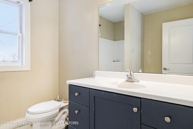 bathroom with toilet and vanity