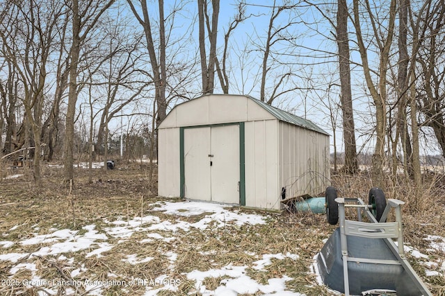 view of snow covered structure