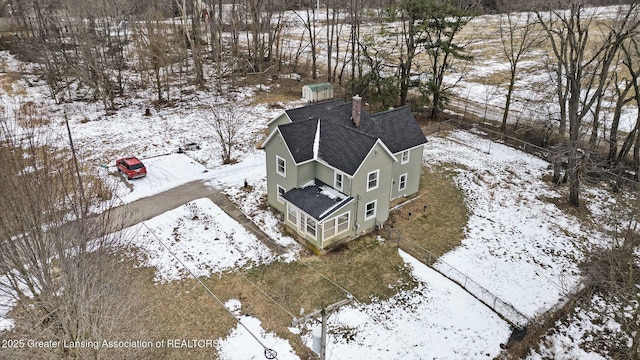 view of snowy aerial view