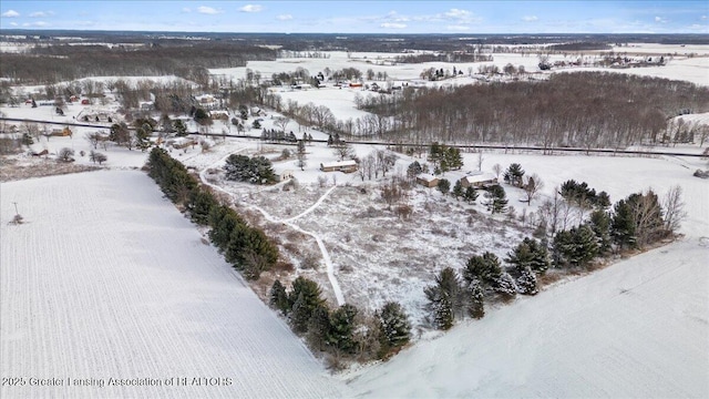 view of snowy aerial view