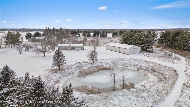 view of snowy aerial view