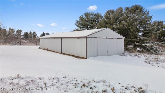 view of snow covered structure