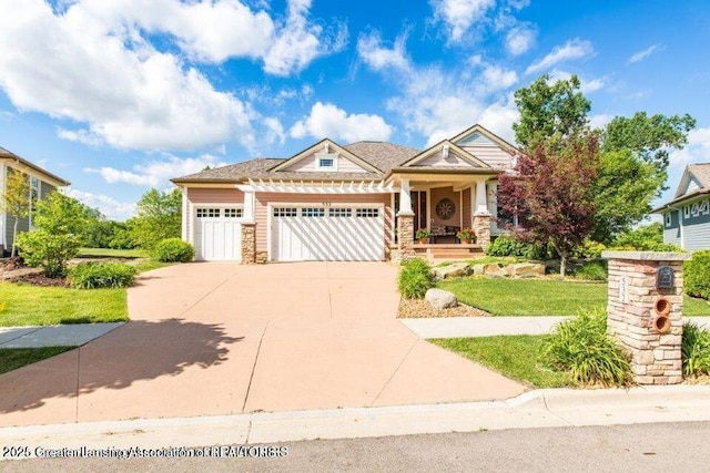 craftsman-style house featuring a garage