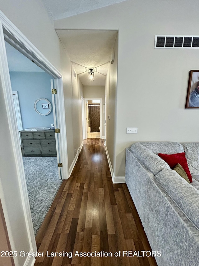 hall featuring dark hardwood / wood-style flooring