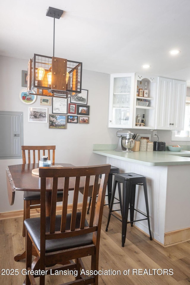 dining room featuring light hardwood / wood-style floors