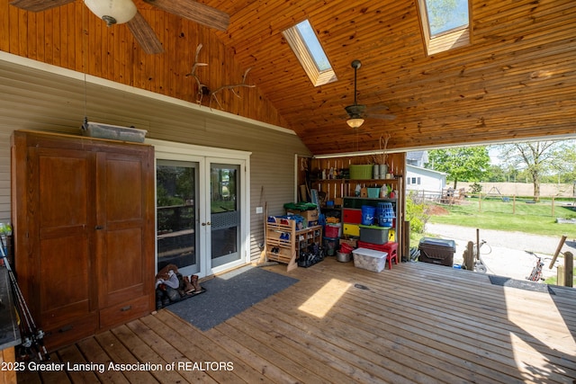 7761 W Herbison Rd, Dewitt, MI 48820 - deck with a ceiling fan