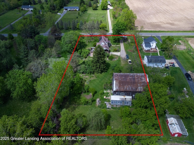 7761 W Herbison Rd, Dewitt, MI 48820 - aerial view of property's location featuring property boundaries highlighted