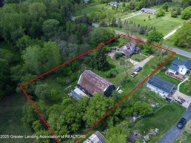 7761 W Herbison Rd, Dewitt, MI 48820 - aerial overview of property's location featuring property boundaries highlighted