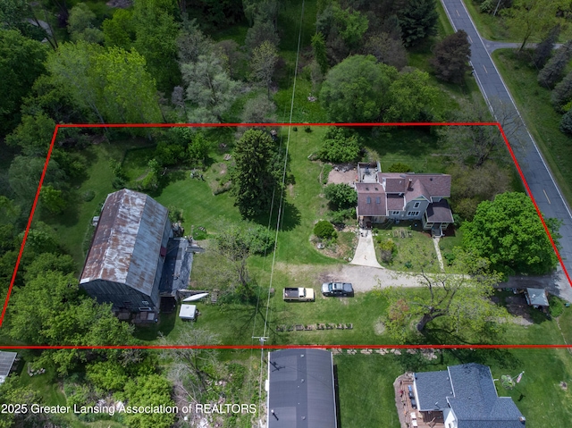 7761 W Herbison Rd, Dewitt, MI 48820 - aerial overview of property's location featuring property parcel outlined