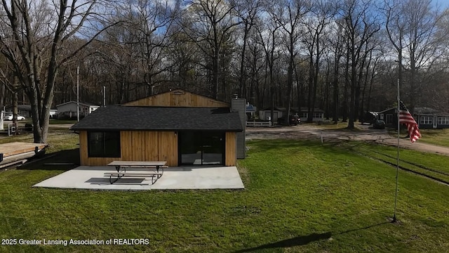 exterior space with an outbuilding