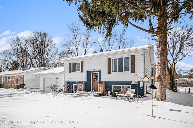 split foyer home with a garage