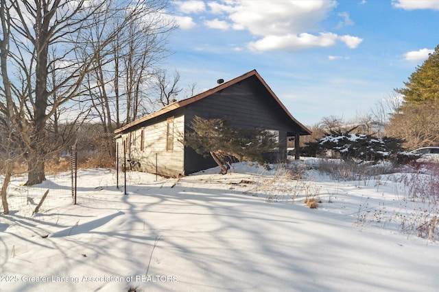 view of snowy exterior