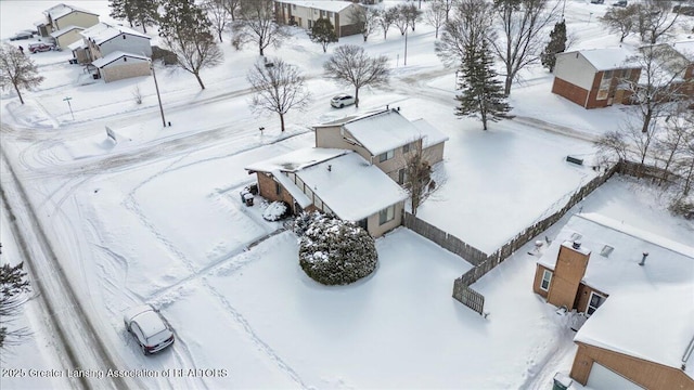 view of snowy aerial view