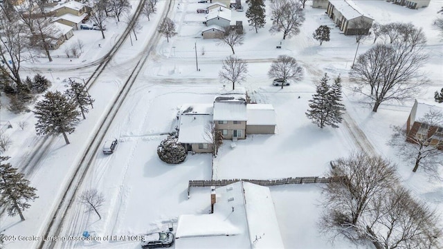 view of snowy aerial view