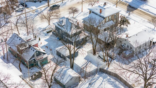 view of snowy aerial view