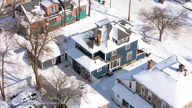 view of snowy aerial view