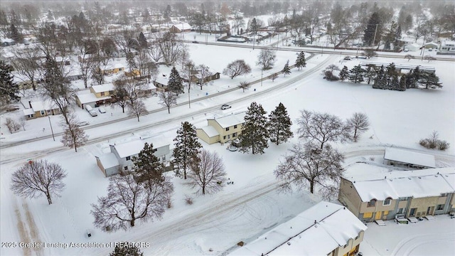 view of snowy aerial view