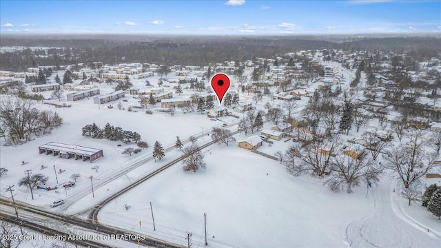 view of snowy aerial view