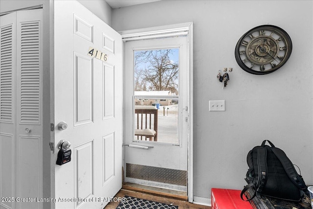 entryway featuring wood finished floors