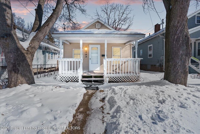 view of front of home with covered porch