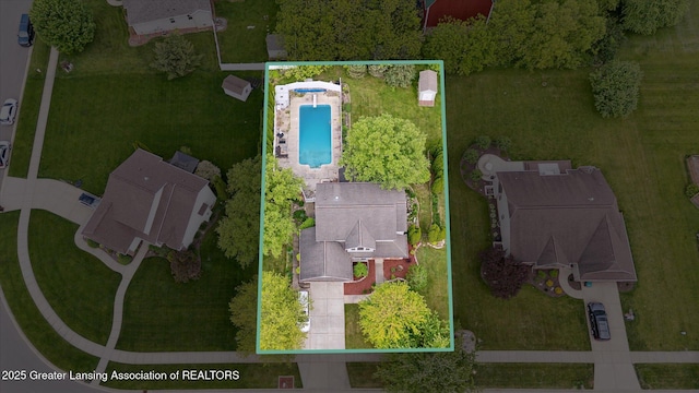 11610 Hibiscus Ln, Grand Ledge, MI 48837 - view of property location with property parcel outlined and a pool